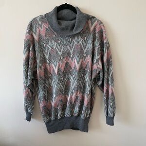 Vintage striped cowl neck sweater